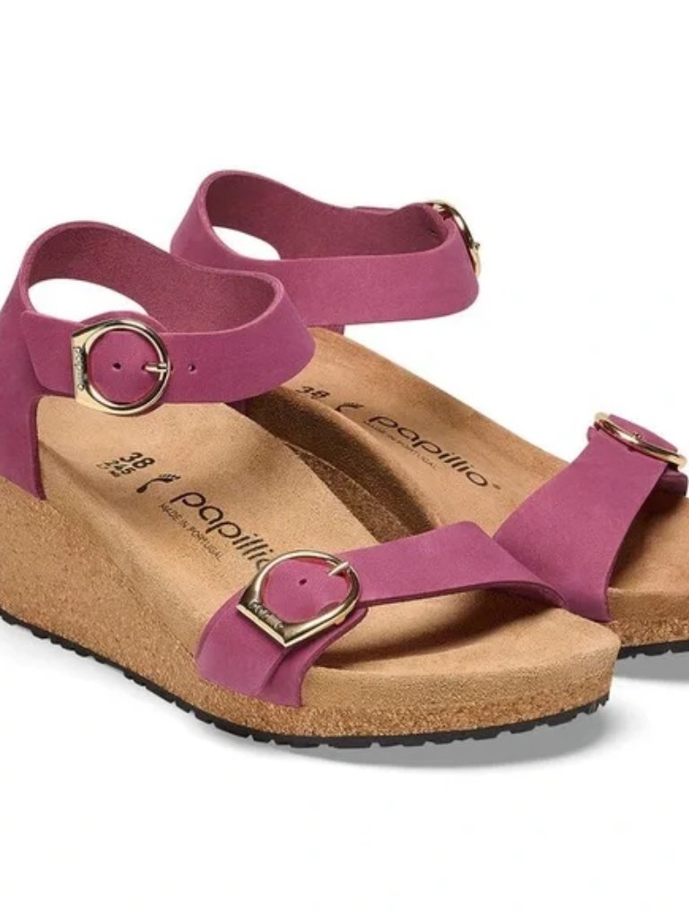 Nwt Birkenstock Papillio Soley Ring Buckle Wedge Sandal Narrow Boysenberry 40